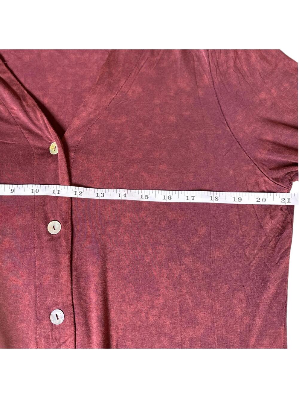 POL Burgundy Red Chunky Open Knit Duster Cardigan Sweater Womens L Pockets Boho - Picture 7 of 9